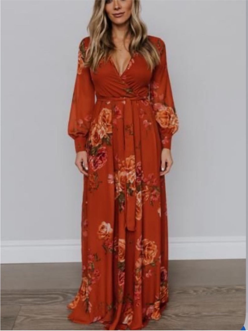 Baltic Born Orange Floral Maxi Dress